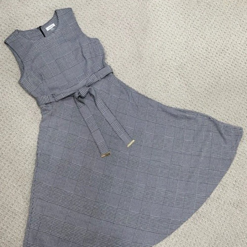 Calvin Klein Jacquard Black and White Dress (Never Worn)